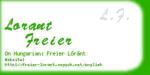 lorant freier business card